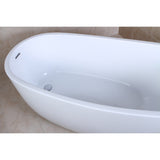Aqua Eden 59-Inch Acrylic Single Slipper Freestanding Tub with Drain