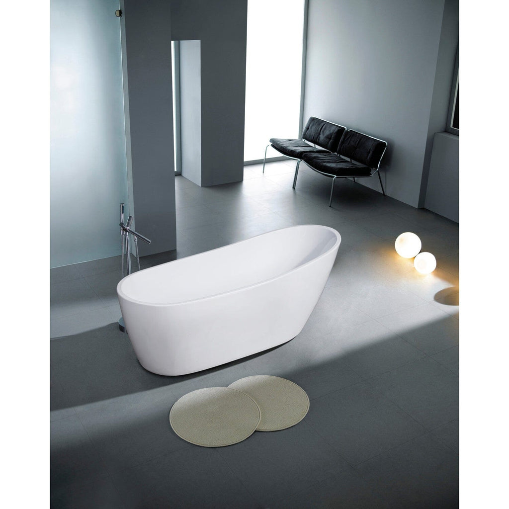 Aqua Eden 72-Inch Acrylic Freestanding Tub with Drain