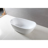 Aqua Eden 72-Inch Acrylic Freestanding Tub with Drain