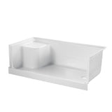 Grenada 60-Inch x 32-Inch Anti-Skid Acrylic Shower Base with Integral Seat, Right Hand Drain