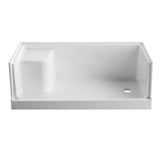 Grenada 60-Inch x 32-Inch Anti-Skid Acrylic Shower Base with Integral Seat, Right Hand Drain