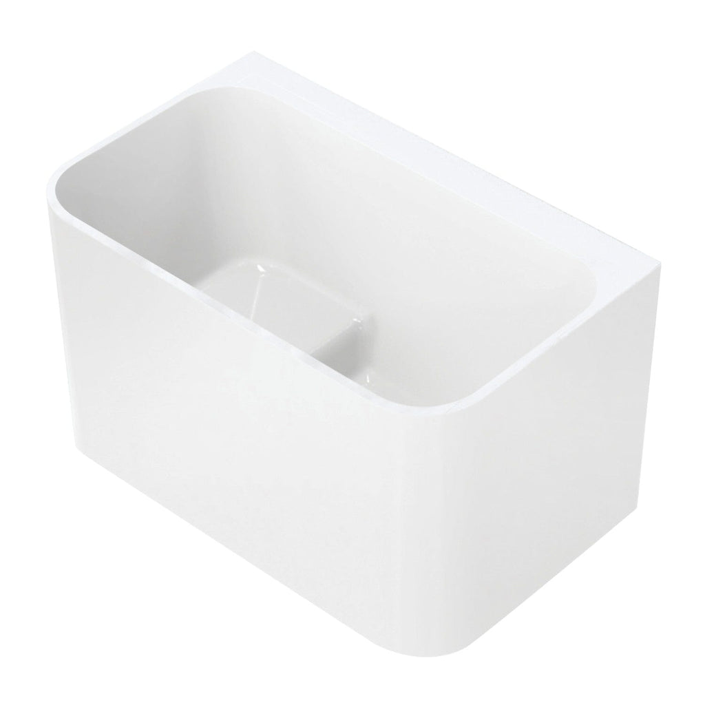 Aqua Eden 47-Inch Rectangular Acrylic Freestanding Tub with Drain and Integrated Seat