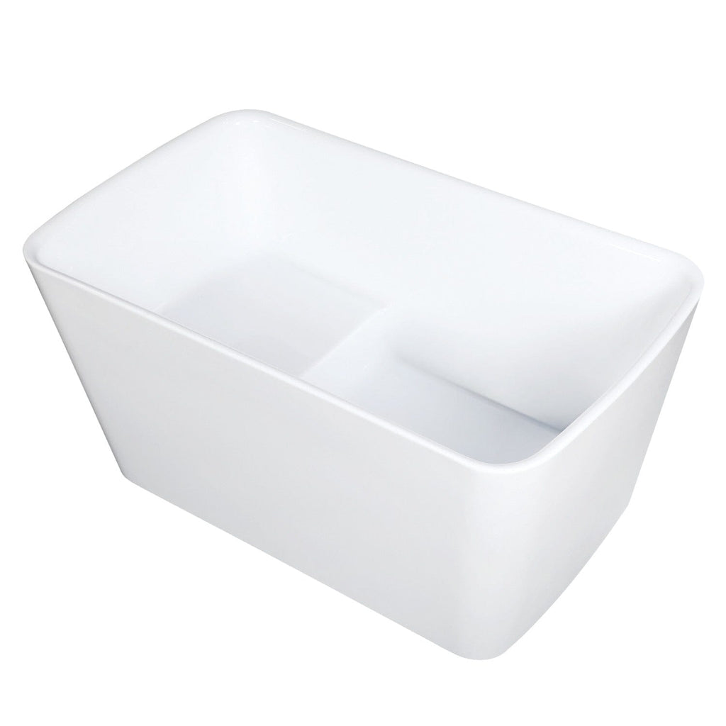 Aqua Eden 47-Inch Acrylic Freestanding Tub with Drain and Integrated Seat (No Faucet Drillings)