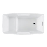Aqua Eden 51-Inch Acrylic Rectangular Freestanding Tub with Drain and Integrated Seat