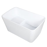 Aqua Eden 51-Inch Acrylic Freestanding Tub with Drain and Integrated Seat (No Faucet Drillings)