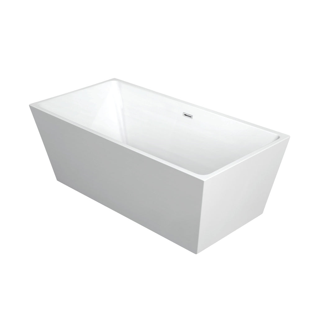Aqua Eden 53-Inch Acrylic Freestanding Tub with Drain
