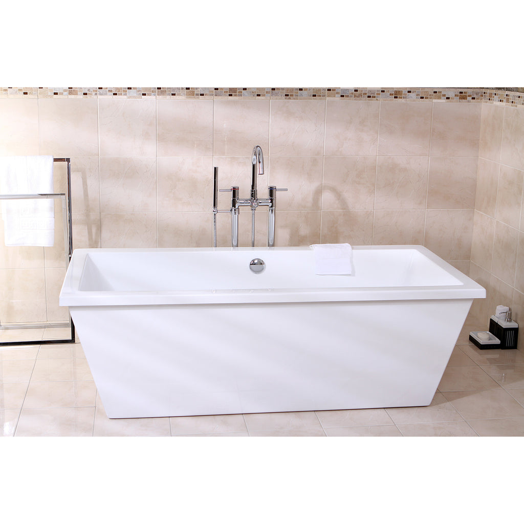 Aqua Eden 66-Inch Acrylic Double Ended Freestanding Tub with Drain