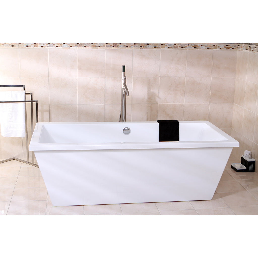 Aqua Eden 66-Inch Acrylic Double Ended Freestanding Tub with Drain