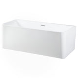 Aqua Eden 67-Inch Acrylic Freestanding Tub with Drain