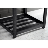 Quadras 25-Inch Ceramic Console Sink with Steel Base and Shelf (8-Inch, 3-Hole)