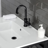 Quadras 31-Inch Ceramic Console Sink with Steel Base and Shelf (1-Hole)