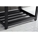 Quadras 31-Inch Ceramic Console Sink with Steel Base and Shelf (1-Hole)