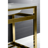 Quadras 31-Inch Ceramic Console Sink with Steel Base and Shelf (1-Hole)