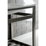 Quadras 31-Inch Ceramic Console Sink with Steel Base and Shelf (1-Hole)