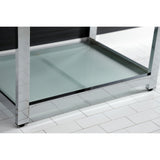 Quadras 31-Inch Ceramic Console Sink with Steel Base and Glass Shelf (1-Hole)