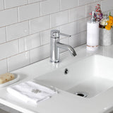 Quadras 37-Inch Ceramic Console Sink with Steel Base and Glass Shelf (1-Hole)