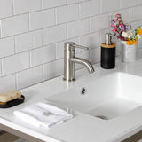 Quadras 37-Inch Ceramic Console Sink with Steel Base and Glass Shelf (1-Hole)