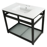 Quadras 37-Inch Ceramic Console Sink Set