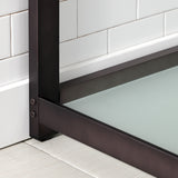 Quadras 37-Inch Ceramic Console Sink with Steel Base and Glass Shelf (4-Inch, 3-Hole)