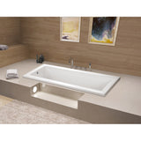 Aqua Eden 67-Inch Acrylic Rectangular Drop-In Tub with Reversible Drain Hole